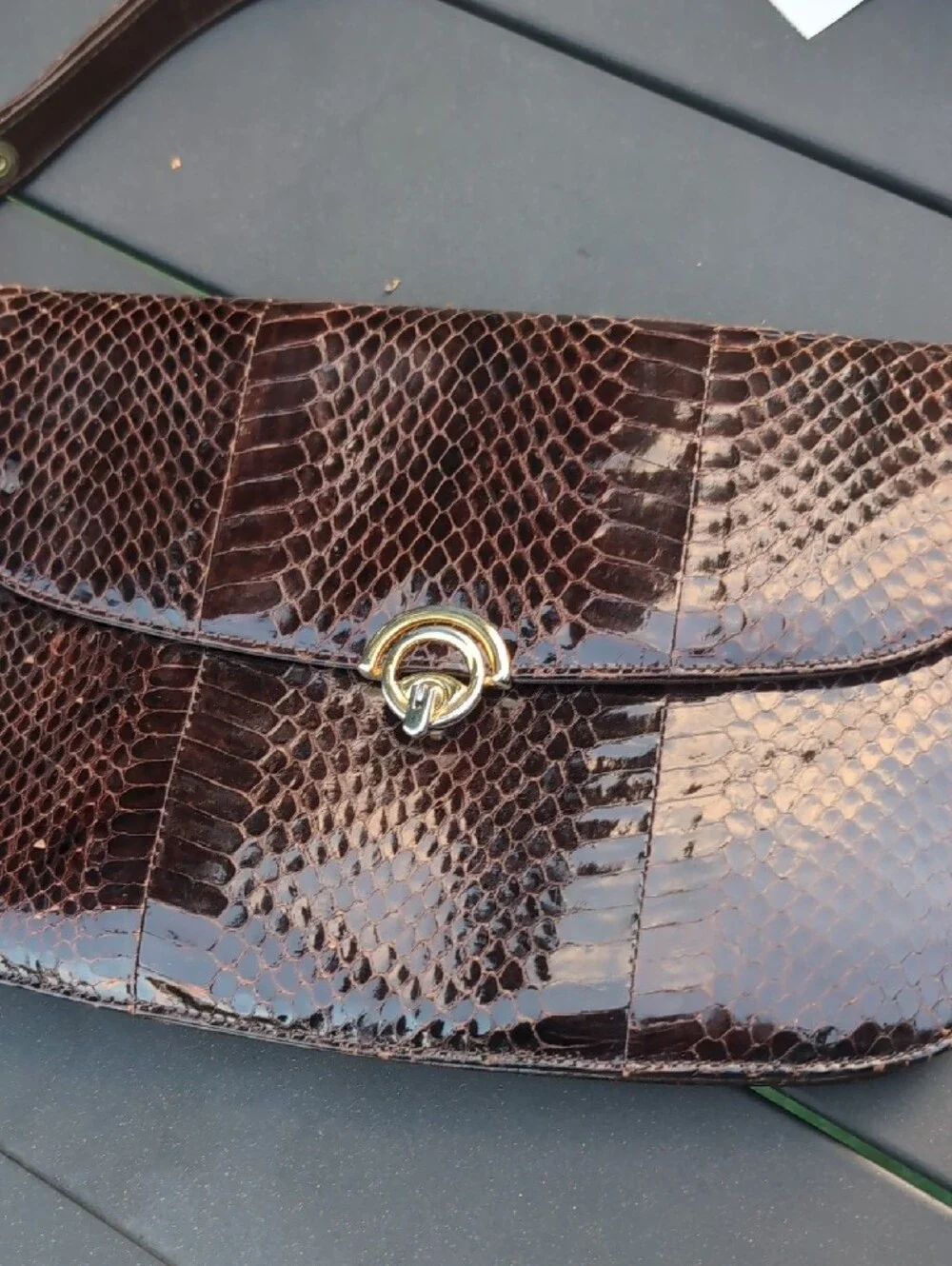 Vintage Genuine Snakeskin 1950'S Box Style Handbag/Purse